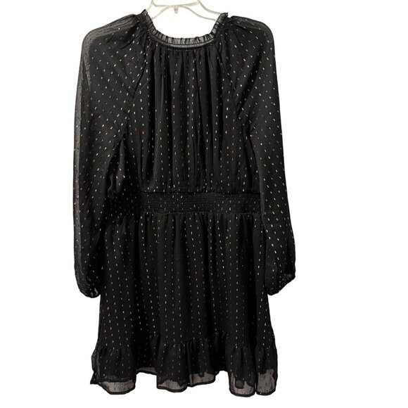 Old Navy Womens Black Metallic Dot Long Sleeve Dress Size L. NWT - Picture 10 of 12